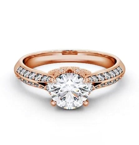 Vintage Style Lavish Engagement Ring 18K Rose Gold Solitaire ENRD168_RG_THUMB2 