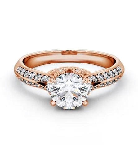 Vintage Style Lavish Engagement Ring 18K Rose Gold Solitaire ENRD168_RG_THUMB1