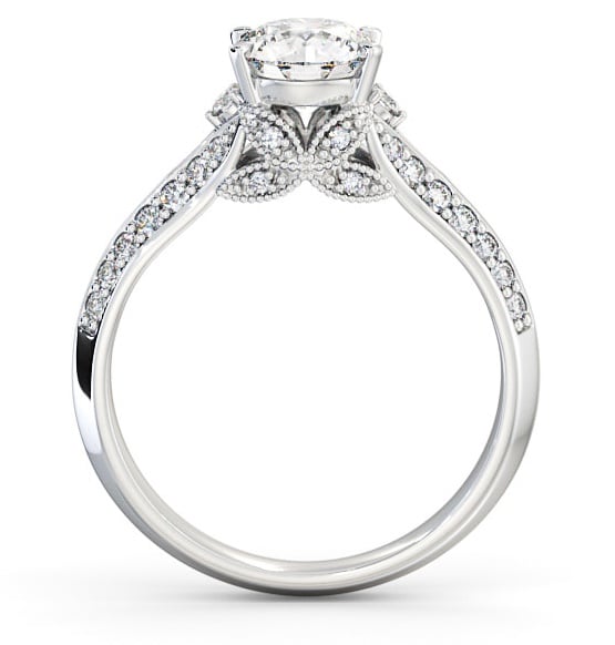Vintage Style Lavish Engagement Ring Palladium Solitaire with Channel ENRD168_WG_THUMB1 