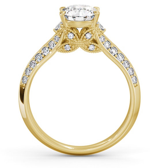 Vintage Style Lavish Engagement Ring 9K Yellow Gold Solitaire ENRD168_YG_THUMB1 