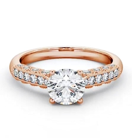 Vintage Style Intricate Design Engagement Ring 18K Rose Gold Solitaire ENRD169_RG_THUMB1
