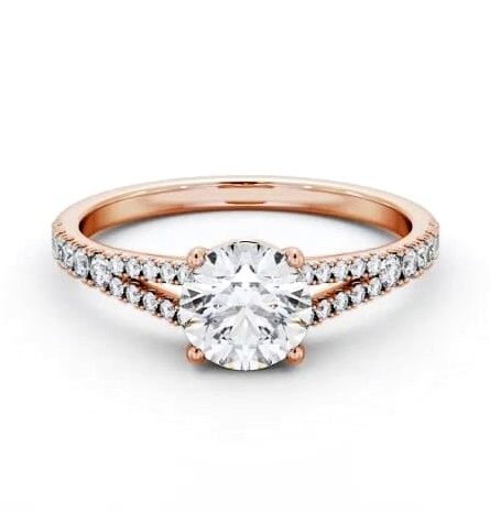 Round Diamond Split Band Engagement Ring 9K Rose Gold Solitaire ENRD169S_RG_THUMB1