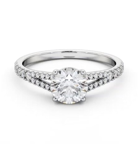 Round Diamond Split Band Engagement Ring 9K White Gold Solitaire ENRD169S_WG_THUMB1
