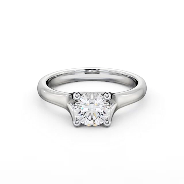Round Diamond Engagement Ring Platinum Solitaire - Emina ENRD16_WG_HAND