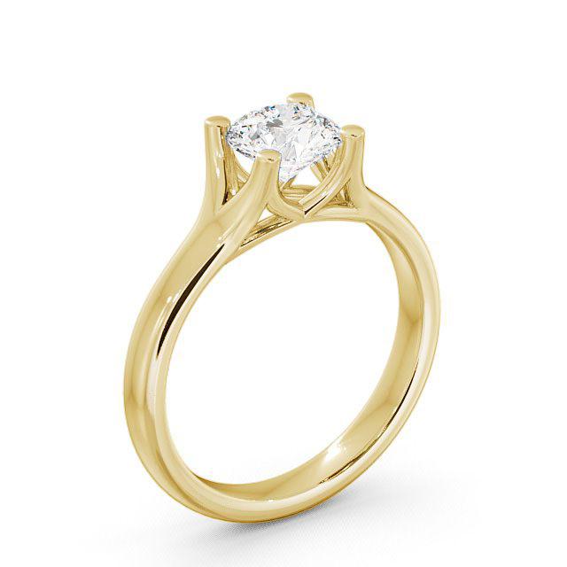Round Diamond Engagement Ring 18K Yellow Gold Solitaire - Emina ENRD16_YG_HAND