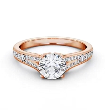 Round Diamond Split Channel Engagement Ring 9K Rose Gold Solitaire ENRD170S_RG_THUMB1