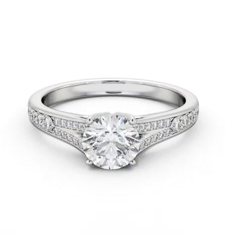 Round Diamond Split Channel Engagement Ring Platinum Solitaire ENRD170S_WG_THUMB1