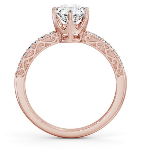 Vintage Style Intricate Detail Engagement Ring 9K Rose Gold Solitaire ENRD171_RG_THUMB1 