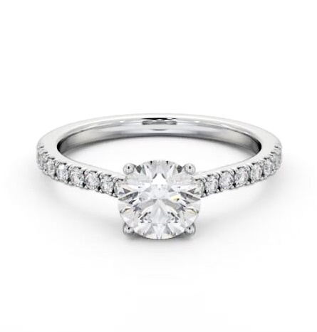 Round Diamond Trellis Design Engagement Ring Platinum Solitaire ENRD171S_WG_THUMB1