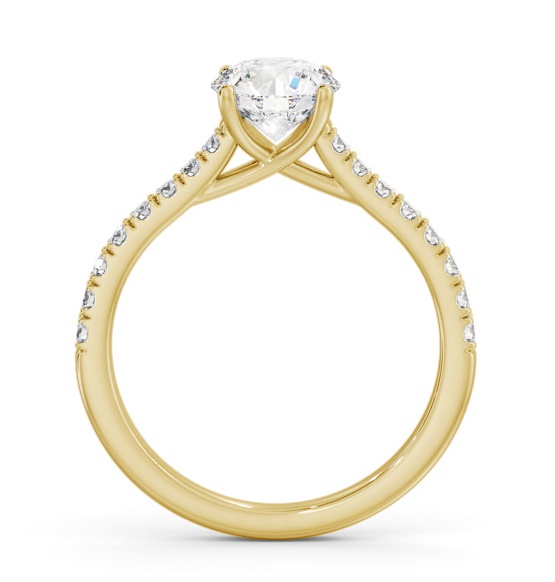 Round Diamond Trellis Design Engagement Ring 18K Yellow Gold Solitaire ENRD171S_YG_THUMB1 