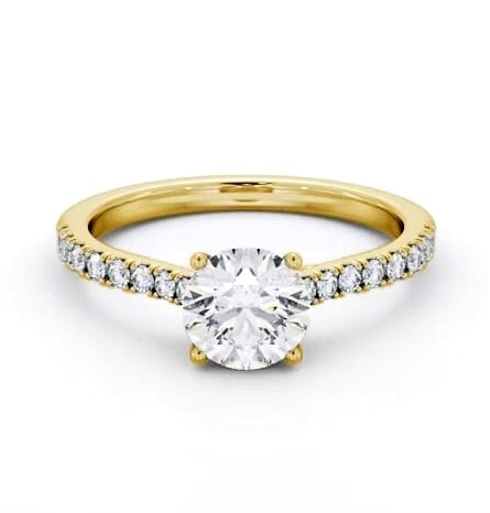 Round Diamond Trellis Design Engagement Ring 18K Yellow Gold Solitaire ENRD171S_YG_THUMB2 