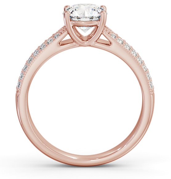 Vintage Style Double Channel Engagement Ring 18K Rose Gold Solitaire ENRD172_RG_THUMB1 