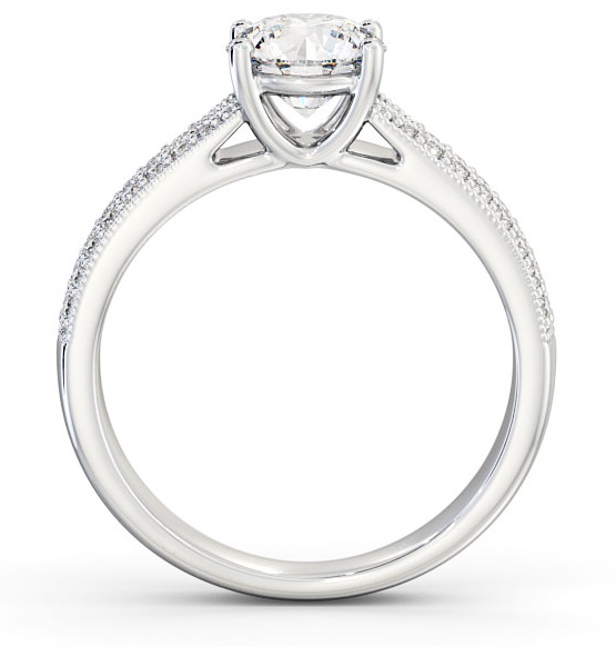 Vintage Style Double Channel Engagement Ring 18K White Gold Solitaire ENRD172_WG_THUMB1 