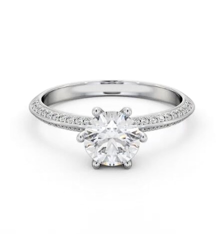 Round Diamond Knife Edge Engagement Ring 18K White Gold Solitaire ENRD172S_WG_THUMB2 