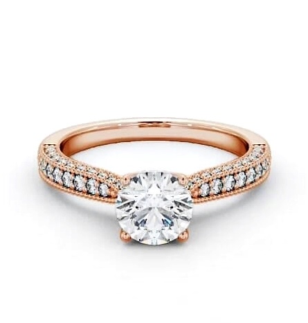 Vintage Style Exquisite Engagement Ring 9K Rose Gold Solitaire ENRD173_RG_THUMB1