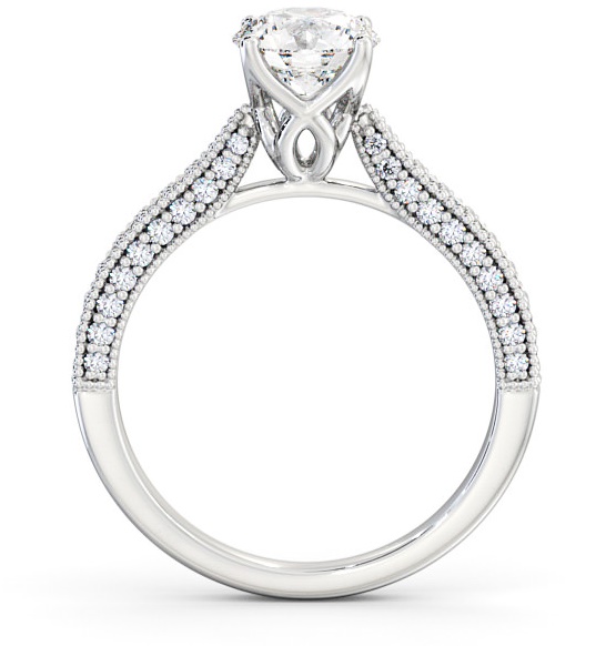 Vintage Style Exquisite Engagement Ring Platinum Solitaire ENRD173_WG_THUMB1 