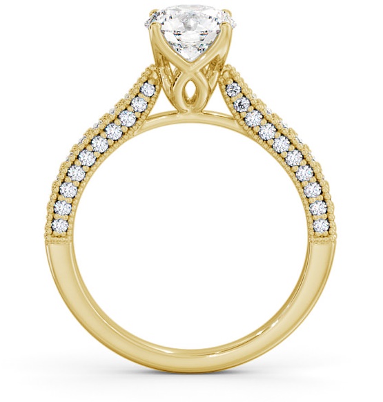Vintage Style Exquisite Engagement Ring 9K Yellow Gold Solitaire ENRD173_YG_THUMB1 