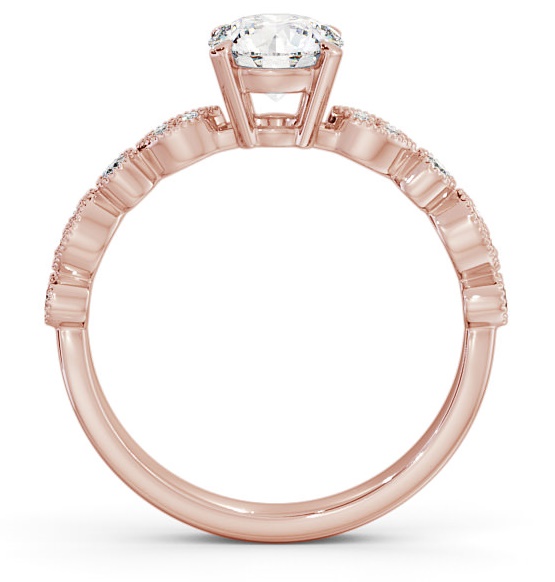 Vintage Style Unique Band Engagement Ring 9K Rose Gold Solitaire ENRD174_RG_THUMB1 