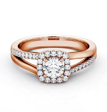 Halo Round Diamond Unique Style Engagement Ring 9K Rose Gold ENRD176_RG_THUMB1