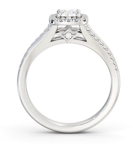 Halo Round Diamond Unique Style Engagement Ring Palladium ENRD176_WG_THUMB1 