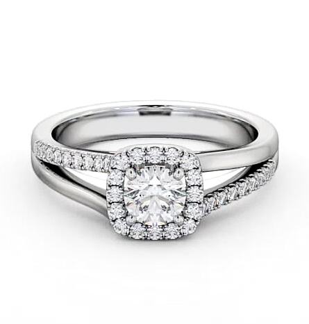 Halo Round Diamond Unique Style Engagement Ring 18K White Gold ENRD176_WG_THUMB2 
