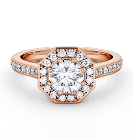 Halo Round Diamond Octagon Design Engagement Ring 18K Rose Gold ENRD177_RG_THUMB2 