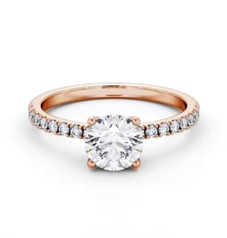 Round Diamond 4 Prong Engagement Ring 9K Rose Gold Solitaire ENRD177S_RG_THUMB1