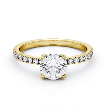 Round Diamond 4 Prong Engagement Ring 18K Yellow Gold Solitaire ENRD177S_YG_THUMB2 