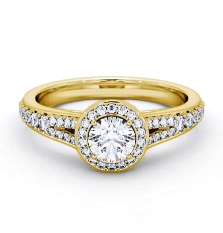 Halo Round Diamond Split Band Engagement Ring 18K Yellow Gold ENRD178_YG_THUMB2 