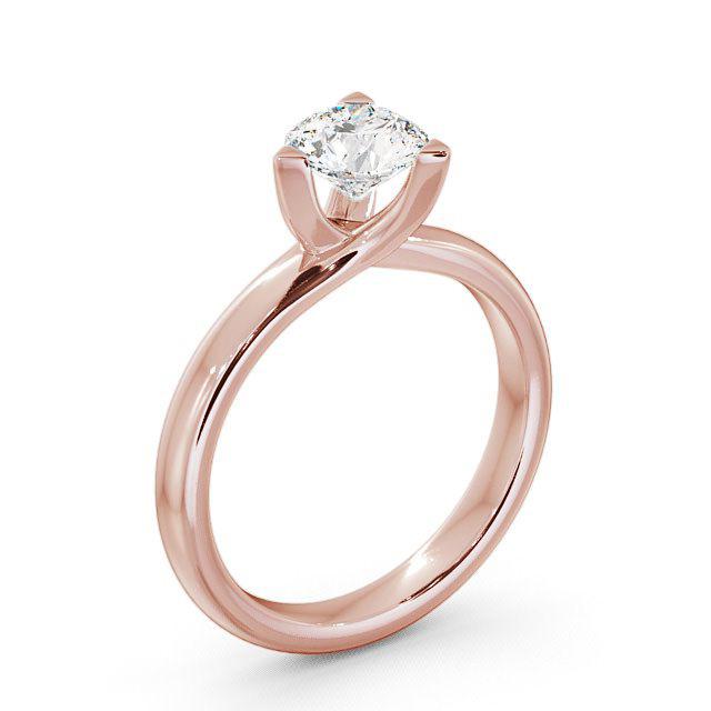 Round Diamond Engagement Ring 18K Rose Gold Solitaire - Jerrica ENRD17_RG_HAND