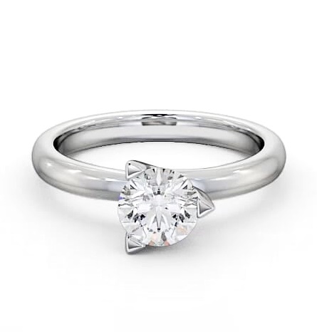 Round Diamond 3 Prong Engagement Ring 9K White Gold Solitaire ENRD17_WG_THUMB1