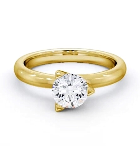 Round Diamond 3 Prong Engagement Ring 18K Yellow Gold Solitaire ENRD17_YG_THUMB1