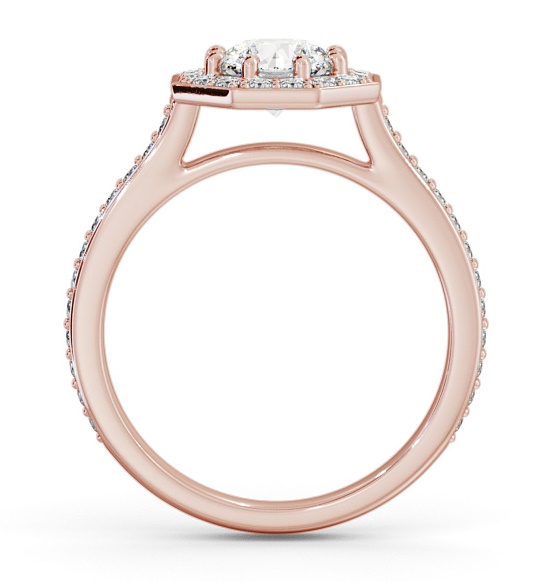 Halo Round Diamond Octagon Design Engagement Ring 18K Rose Gold ENRD180_RG_THUMB1 