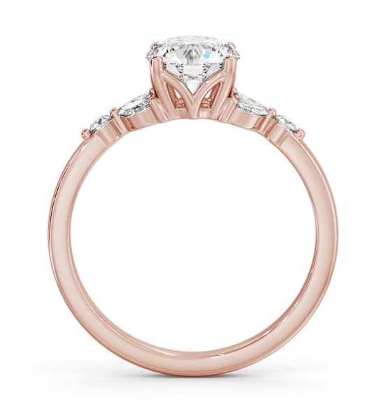 Round Ring 18K Rose Gold Solitaire with Marquise and Round Diamonds ENRD181S_RG_THUMB1 