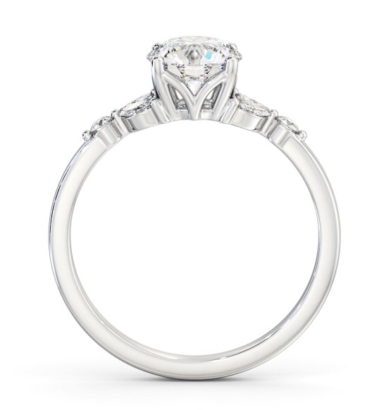 Round Ring 9K White Gold Solitaire with Marquise and Round Diamonds ENRD181S_WG_THUMB1 