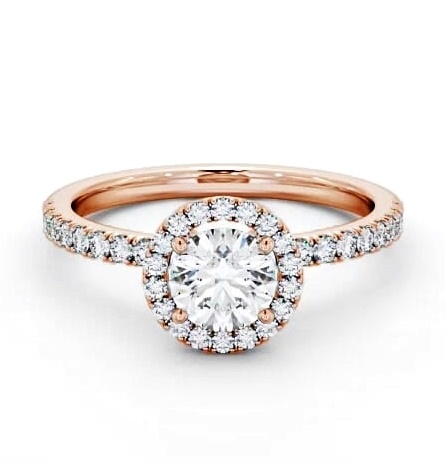 Halo Round Diamond Sleek Design Engagement Ring 18K Rose Gold ENRD182_RG_THUMB2 