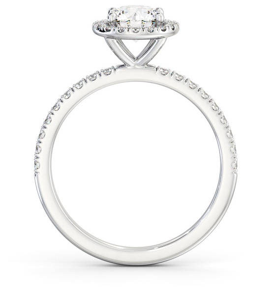 Halo Round Diamond Sleek Design Engagement Ring Platinum ENRD182_WG_THUMB1 