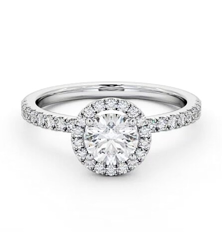 Halo Round Diamond Sleek Design Engagement Ring Platinum ENRD182_WG_THUMB2 