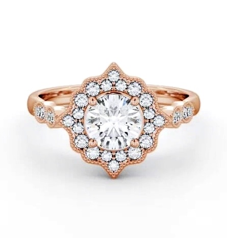 Halo Round Diamond Majestic Style Engagement Ring 18K Rose Gold ENRD183_RG_THUMB1
