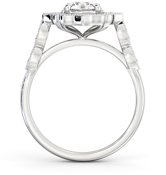 Halo Round Diamond Majestic Style Engagement Ring 18K White Gold ENRD183_WG_THUMB1