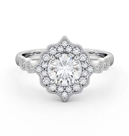 Halo Round Diamond Majestic Style Engagement Ring 9K White Gold ENRD183_WG_THUMB2 