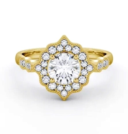Halo Round Diamond Majestic Style Engagement Ring 18K Yellow Gold ENRD183_YG_THUMB1