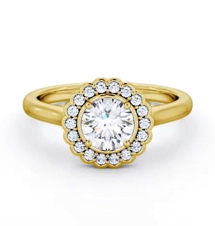 Halo Round Diamond Traditional Engagement Ring 9K Yellow Gold ENRD184_YG_THUMB1
