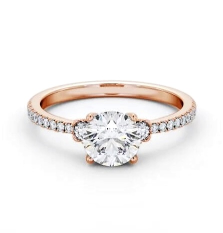 Round Diamond Traditional Engagement Ring 18K Rose Gold Solitaire ENRD184S_RG_THUMB2 