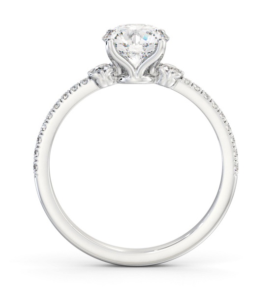 Round Diamond Traditional Engagement Ring 18K White Gold Solitaire ENRD184S_WG_THUMB1 