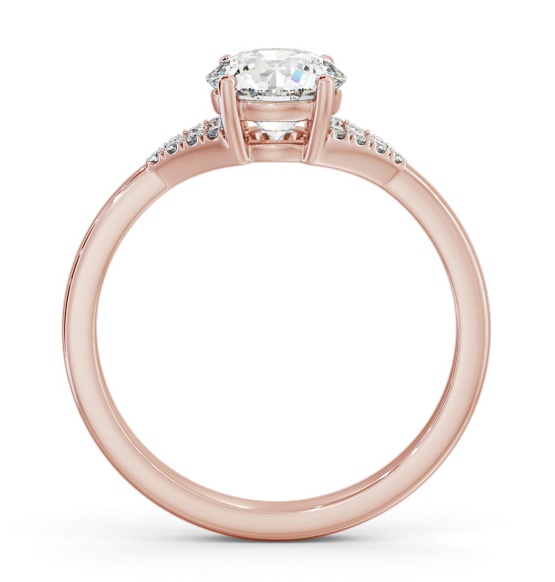 Round Ring 18K Rose Gold Solitaire with a V Pattern Of Side Stones ENRD185S_RG_THUMB1 