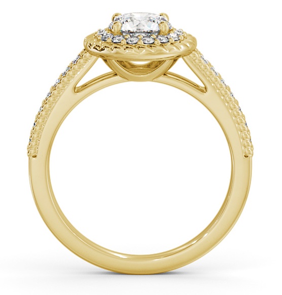 Halo Round Diamond Rope Design Engagement Ring 9K Yellow Gold ENRD186_YG_THUMB1