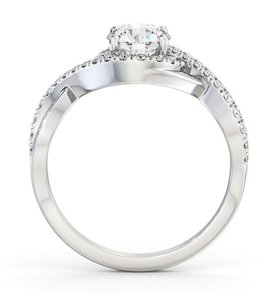 Halo Round Diamond Distinctive Design Engagement Ring 18K White Gold ENRD187_WG_THUMB1 