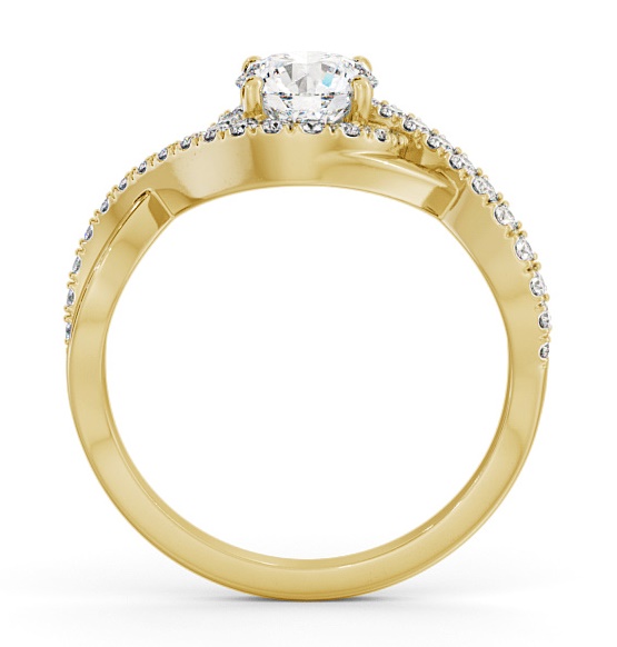 Halo Round Diamond Distinctive Design Engagement Ring 18K Yellow Gold ENRD187_YG_THUMB1 