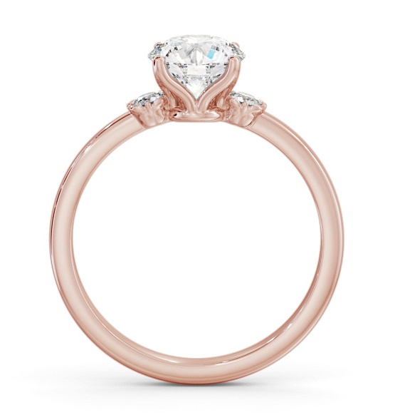 Round Diamond Traditional Engagement Ring 18K Rose Gold Solitaire ENRD187S_RG_THUMB1 